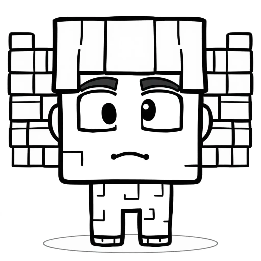 Minecraft Steve Blokken Creatief Avontuur coloring page for children