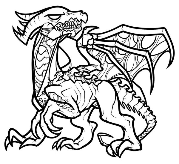 Minecraft Zwarte Draak coloring page for children