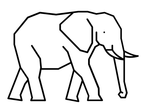 Minimalistische Simpele Olifant coloring page for children