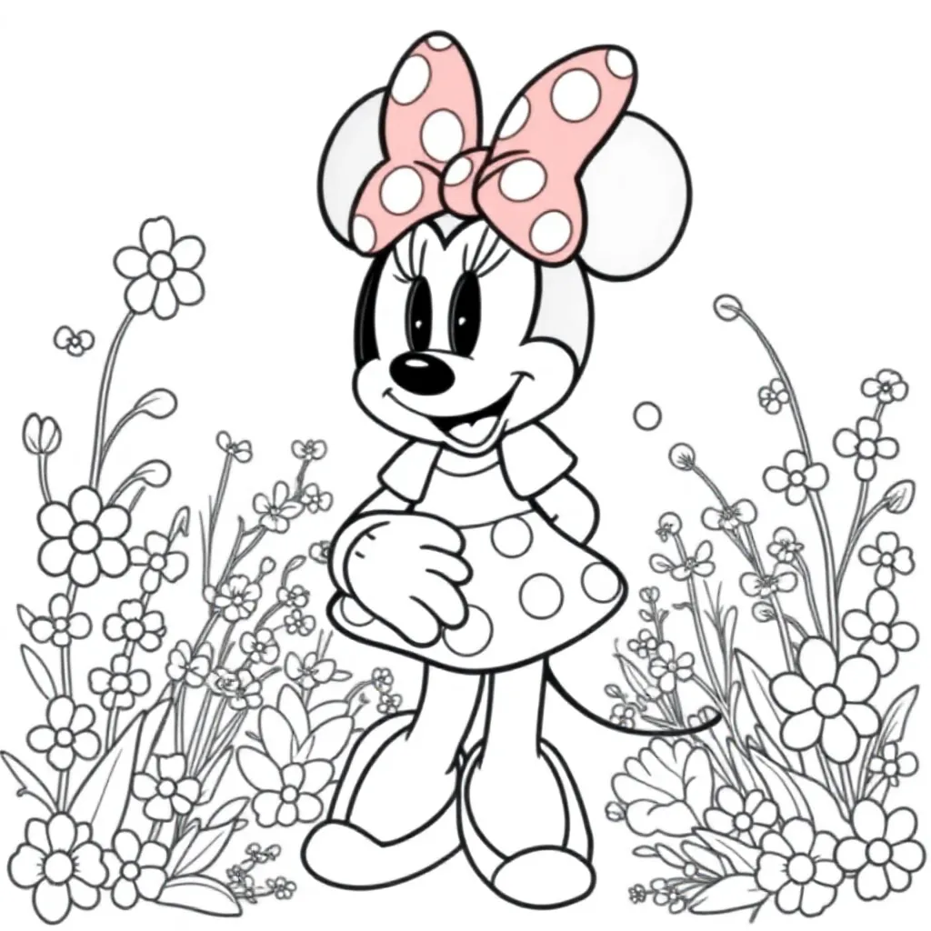 Minni Mouse coloring page for children
