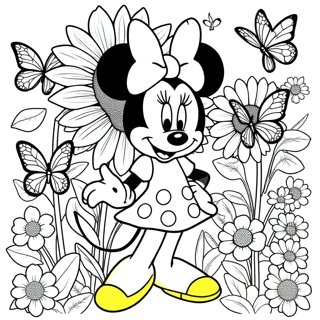 Minni Mouse coloring page for children