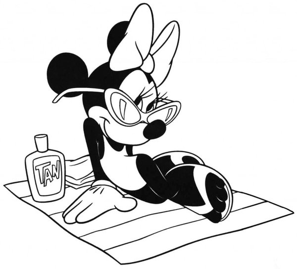 Minnie Mouse Au Soleil coloring page for children