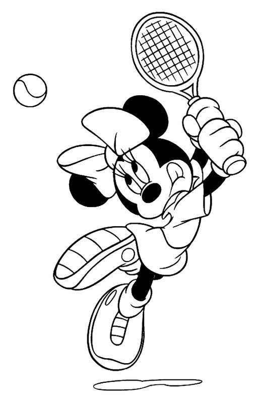 Minnie Mouse Beim Tennisspielen coloring page for children