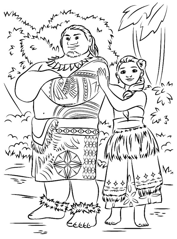 Moana Tui Y Sina coloring page for children