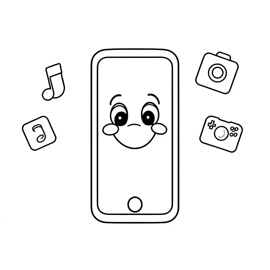 Mobiele Telefoon coloring page for children