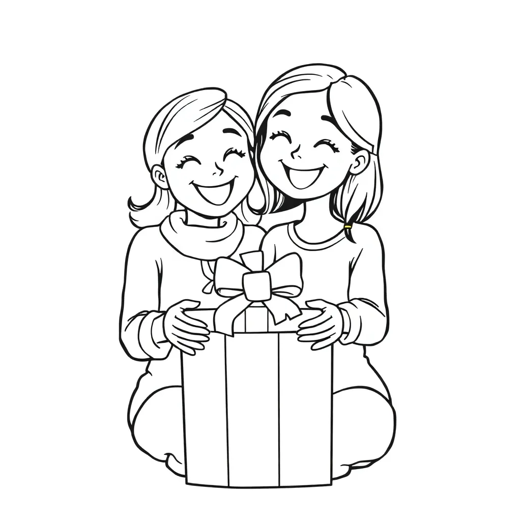 Moederdag Cadeau Liefde Samen Gezin coloring page for children