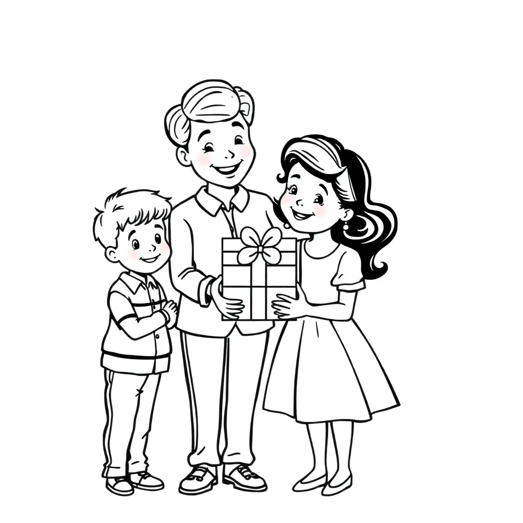 Moederdag Familie Cadeau Liefde Waardering coloring page for children