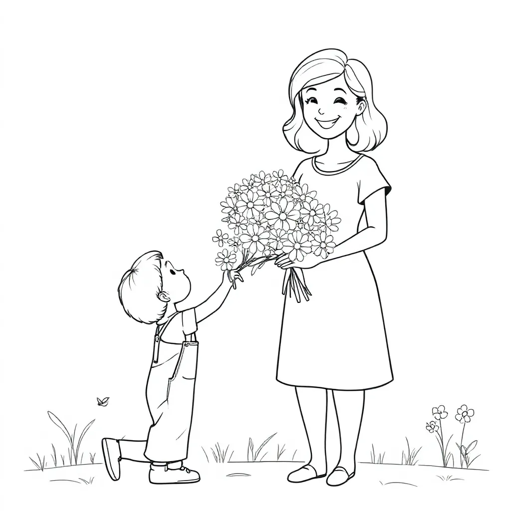 Moederdag coloring page for children