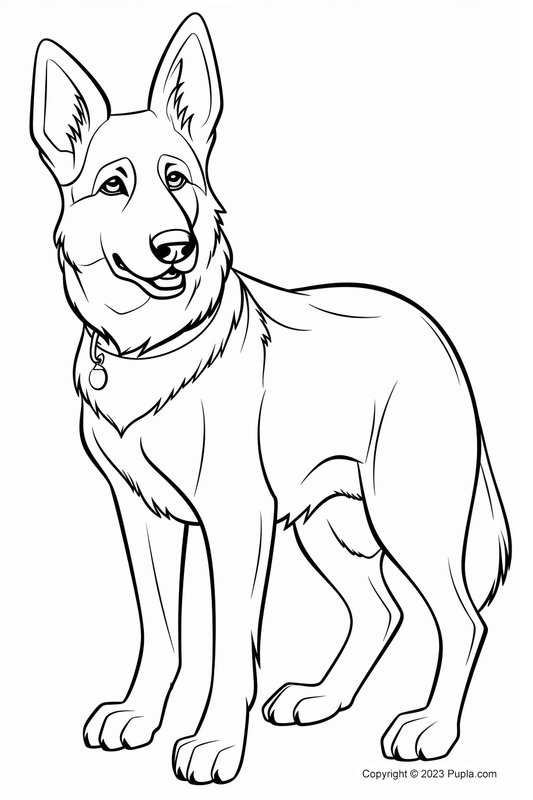 Mooie Duitse Herder coloring page for children