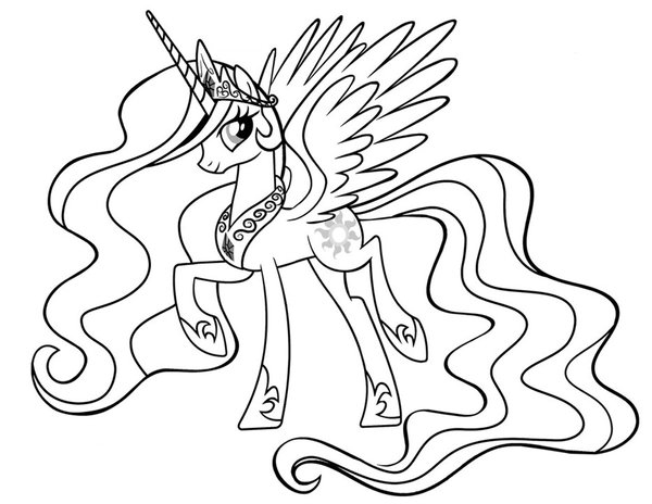 My Little Pony Princesa Celestia coloring page for children