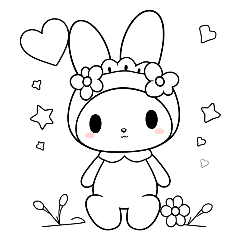 My Melody coloring page for children