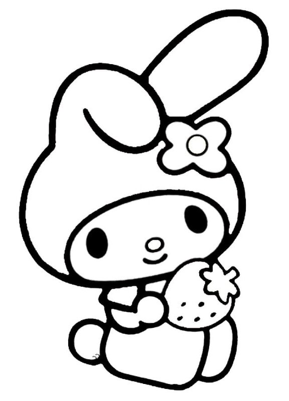 My Melody Strawberry coloring page for children