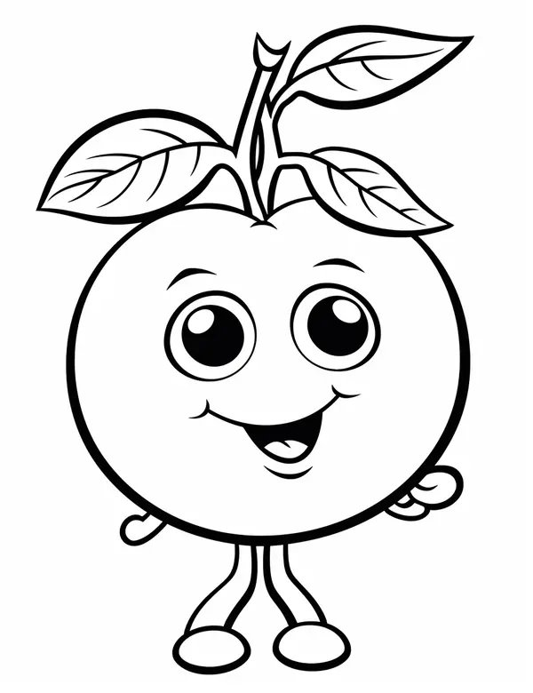 Niedlicher Apfel-Charakter coloring page for children