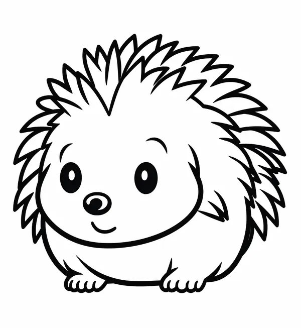 Niedlicher und Einfacher Igel coloring page for children