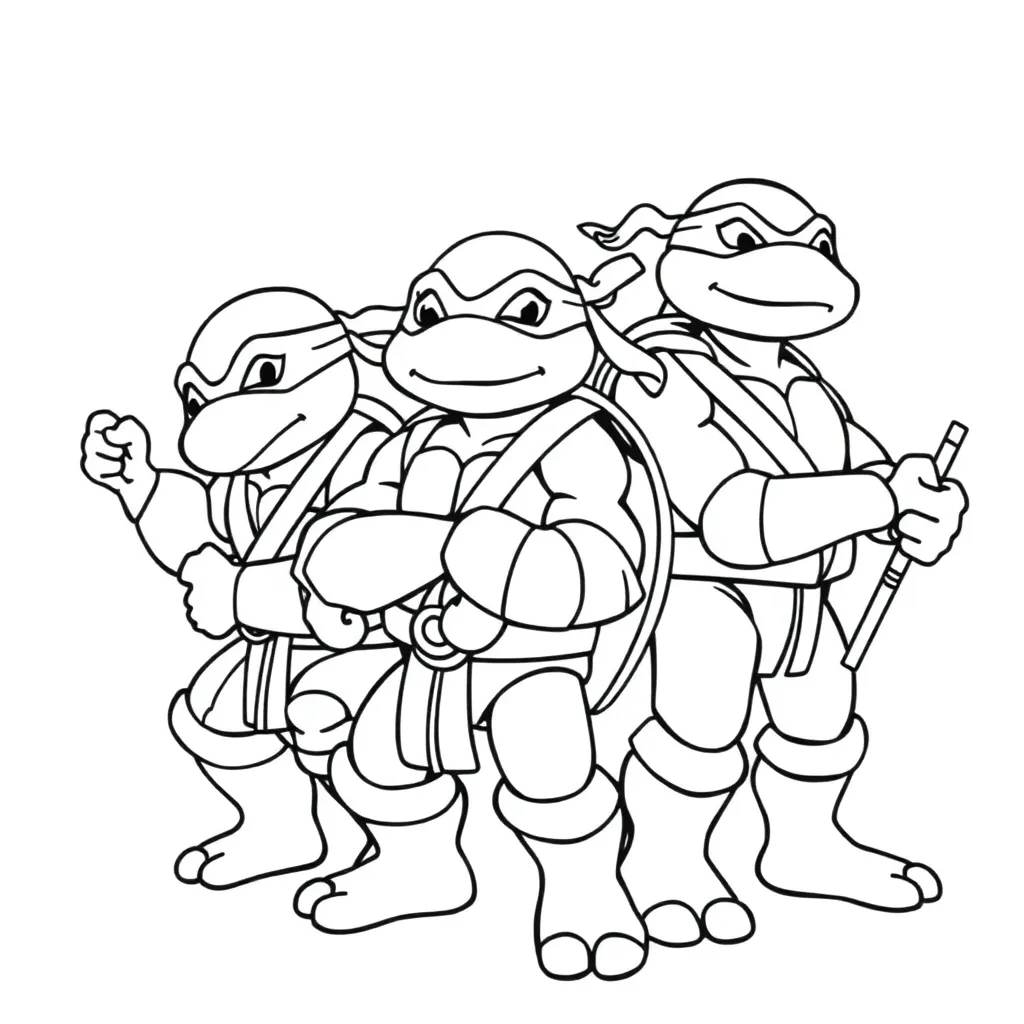 Ninja Turtles Superheld Actie Cartoon Avontuur coloring page for children