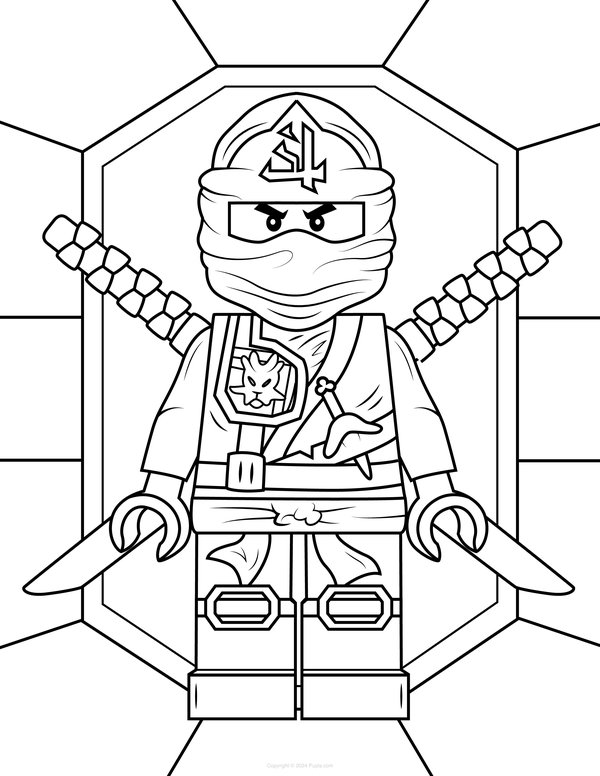 Ninjago Double Sword coloring page for children