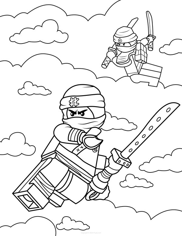 Ninjago In The Clouds coloring page for children