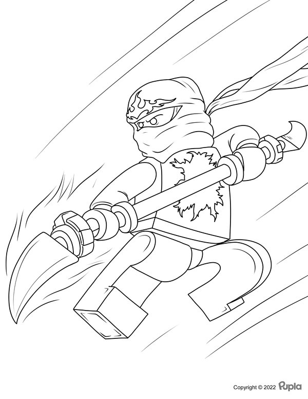 Ninjago Saltarin Con Espada coloring page for children