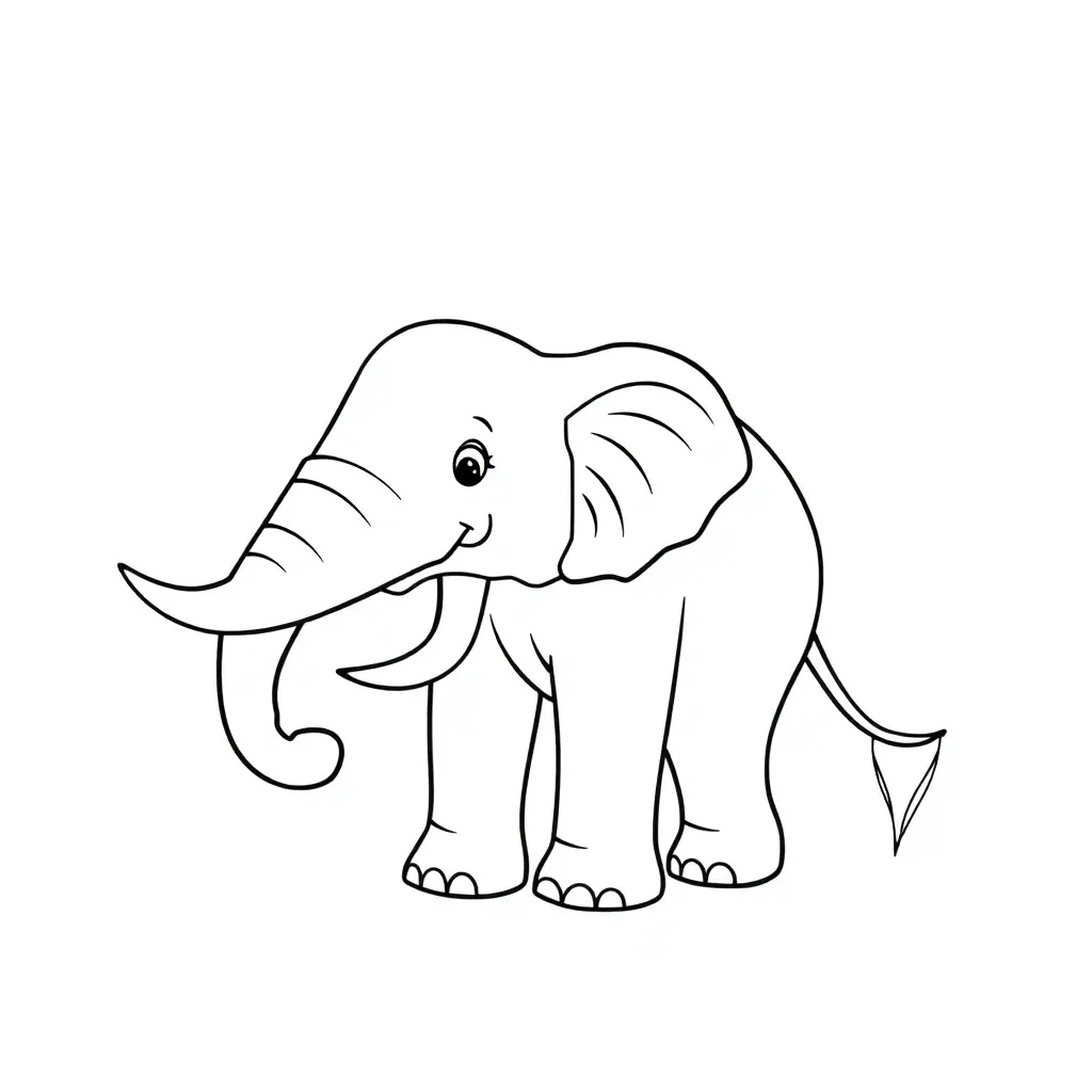 Olifant Safari Wilde Dieren Natuur coloring page for children