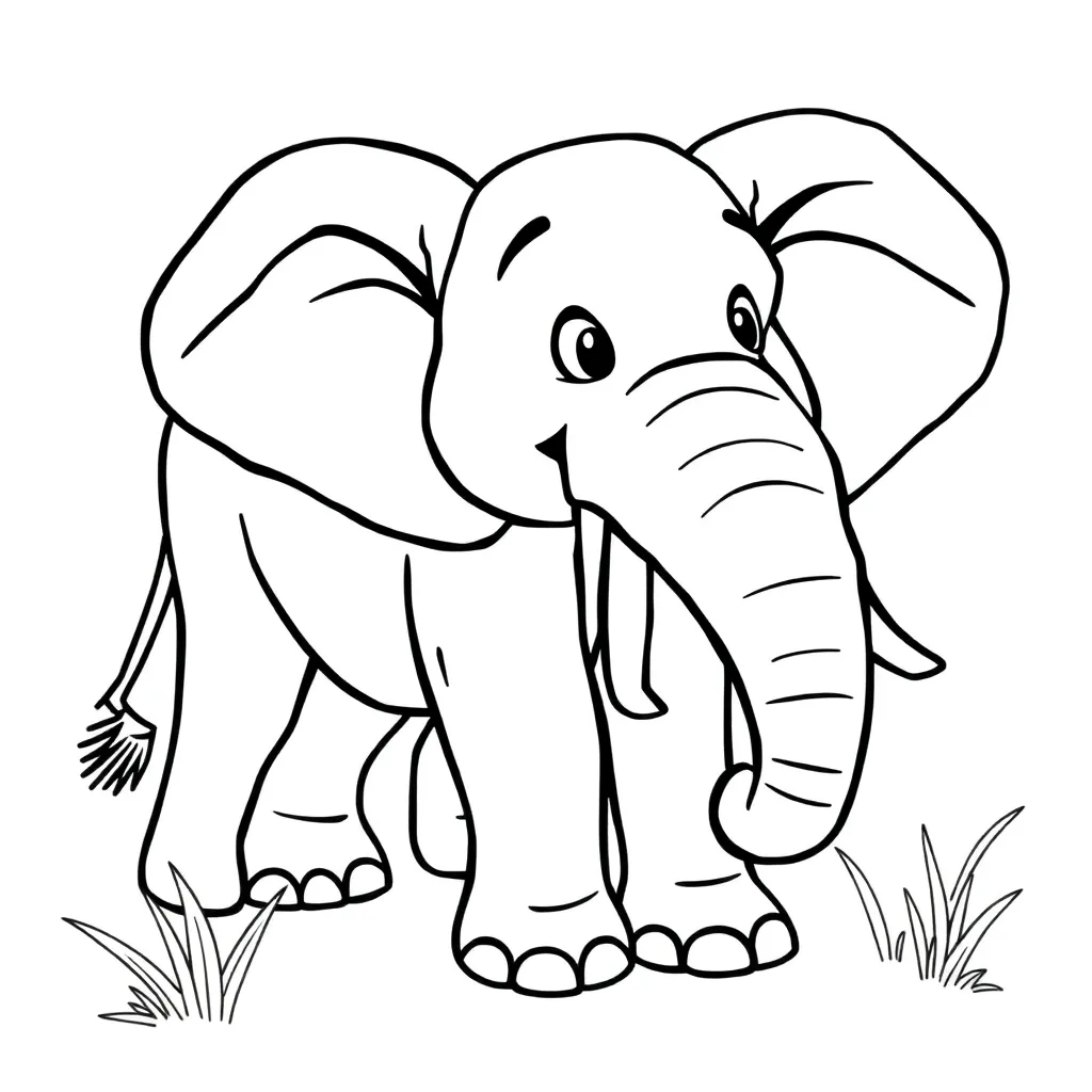 Olifant Safari Wilde Dieren Natuur coloring page for children