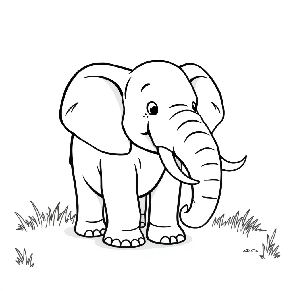 Olifant Safari Wilde Dieren Natuur coloring page for children