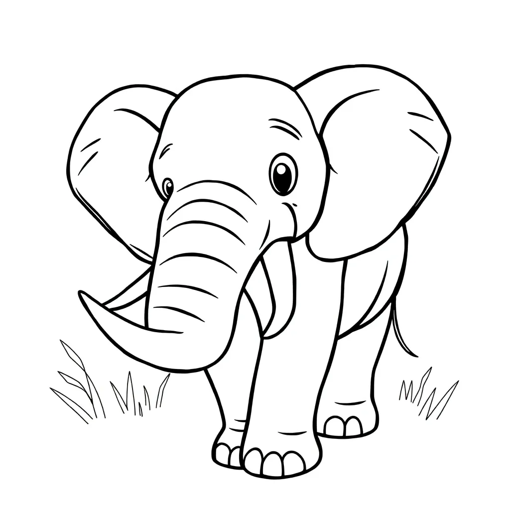Olifant Safari Wilde Dieren Natuur coloring page for children