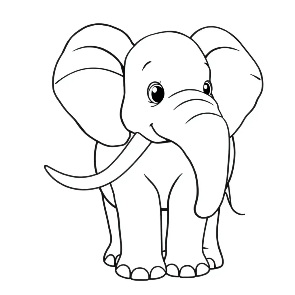 Olifant Safari Wilde Dieren Natuur coloring page for children