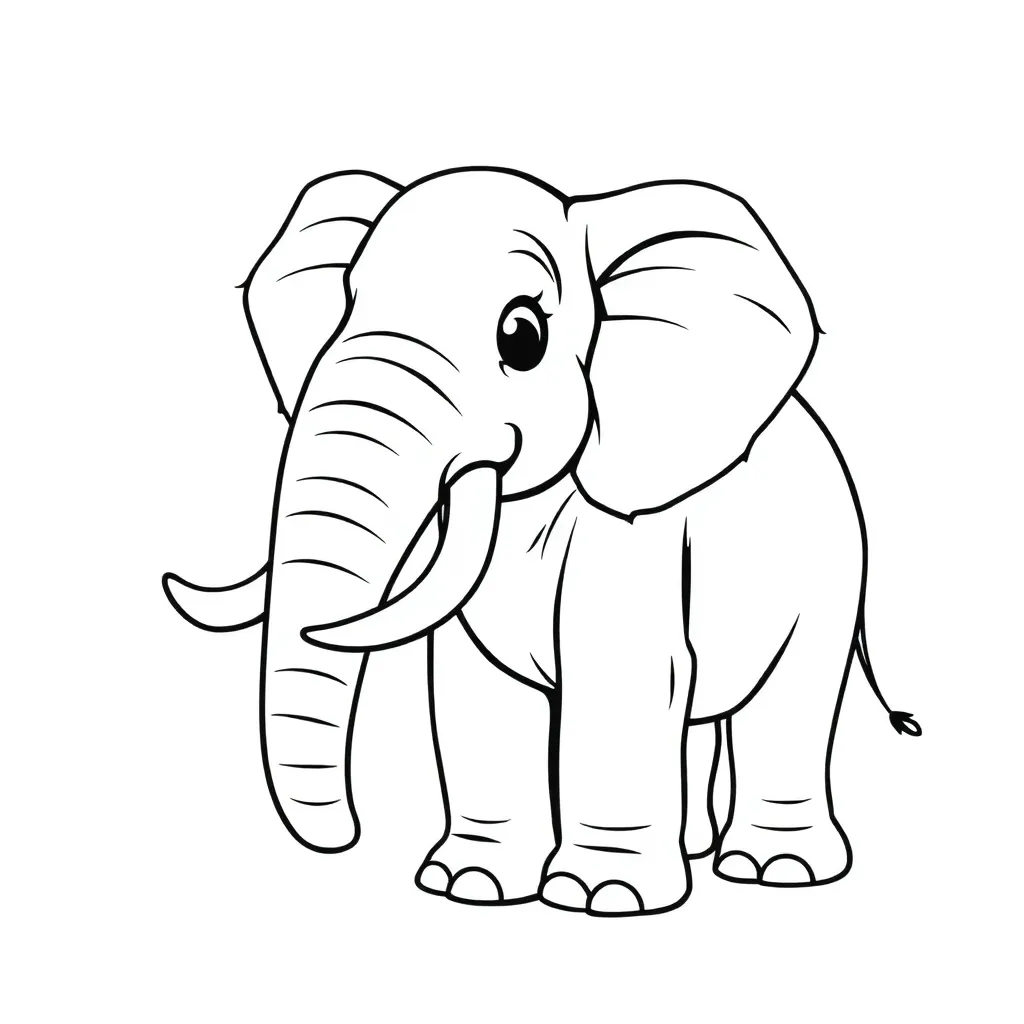 Olifant Safari Wildlife Natuur Savanne coloring page for children