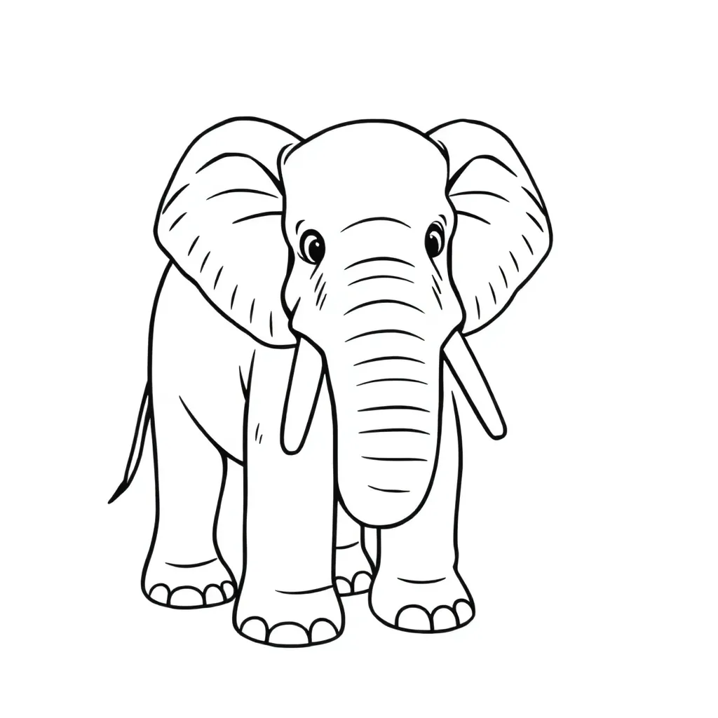 Olifant Wild Safari Savanne Natuur coloring page for children