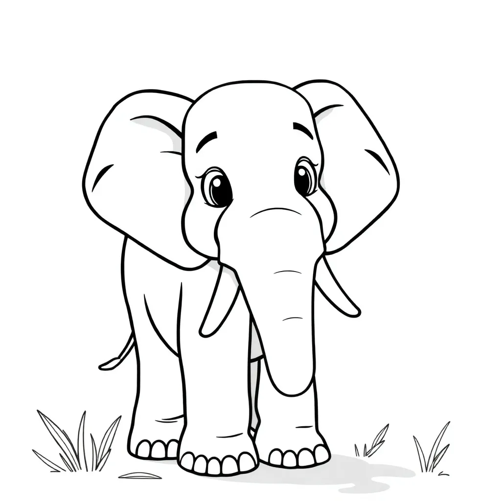 Olifant Wilde Dieren Safari Natuur coloring page for children