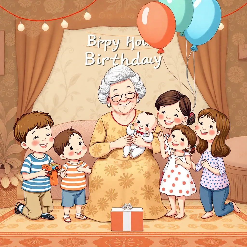 oma is jarig 62 jaar met haar klein kinderen 2 jongens 2 en 3 jaar 2 meisjes van 6 en 7 jaar 1 baby