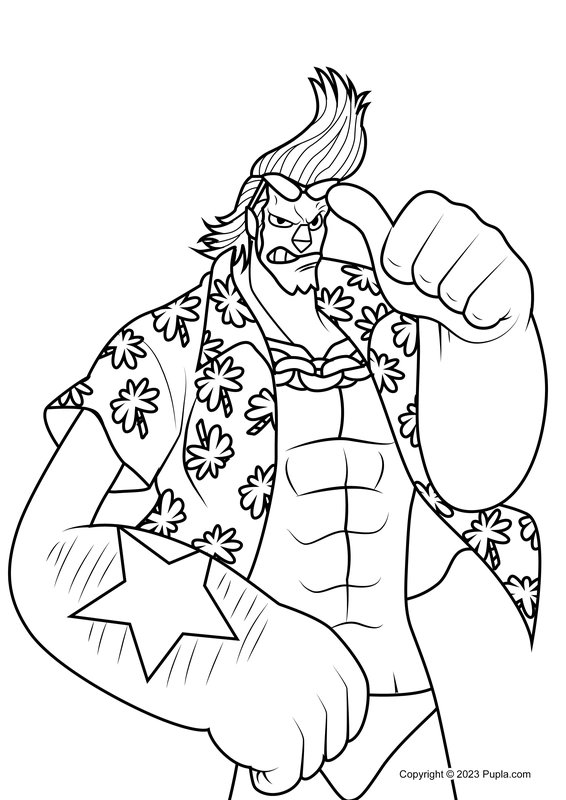One Piece Franky coloring page for children
