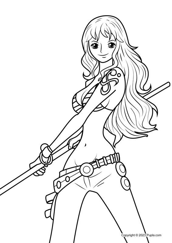 One Piece Nami coloring page for children