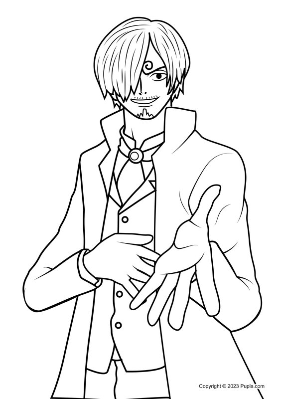 One Piece Sanji coloring page for children