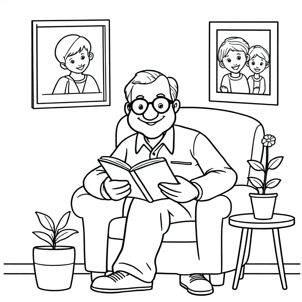 Opa Kleurplaat coloring page for children