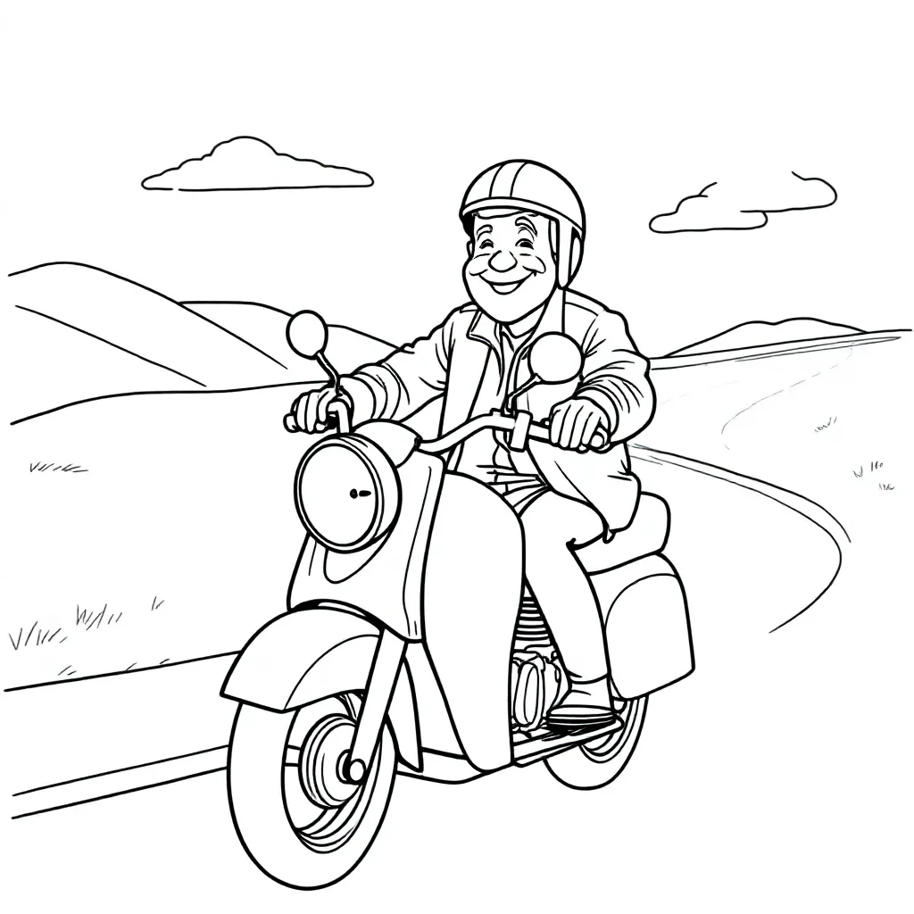 Opa Kleurplaat Motor coloring page for children
