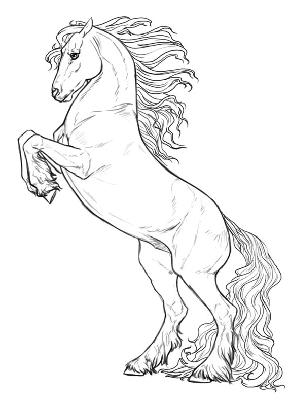 Paard Fries coloring page for children
