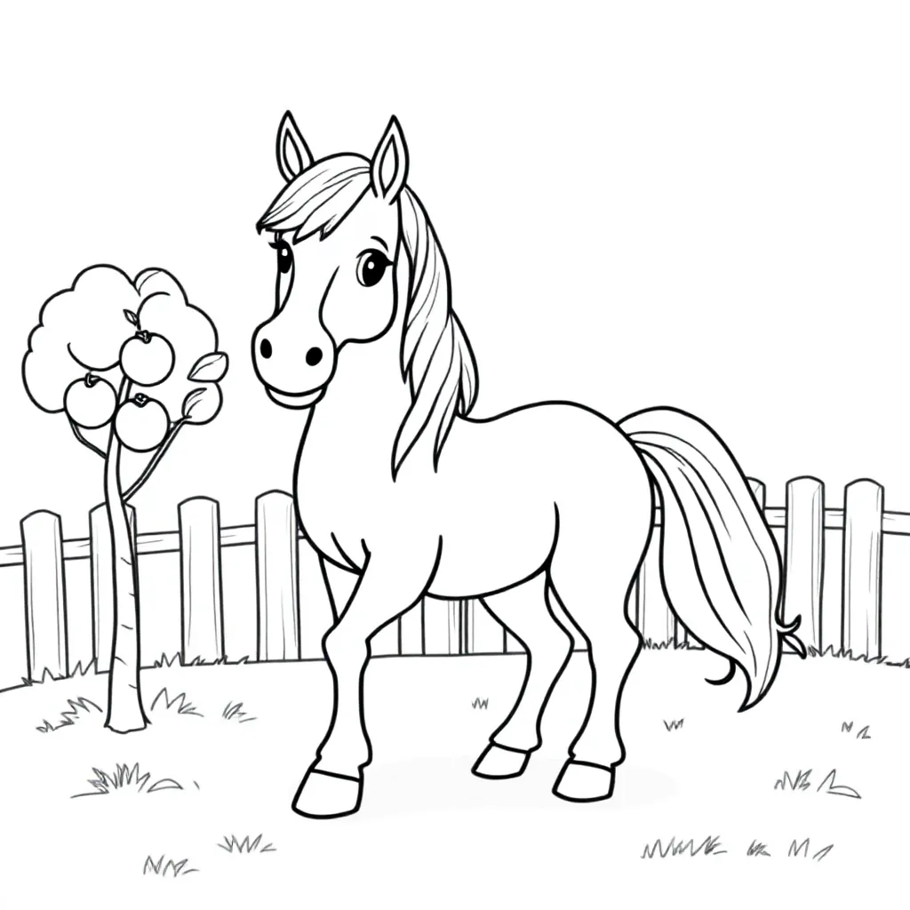 Paard coloring page for children