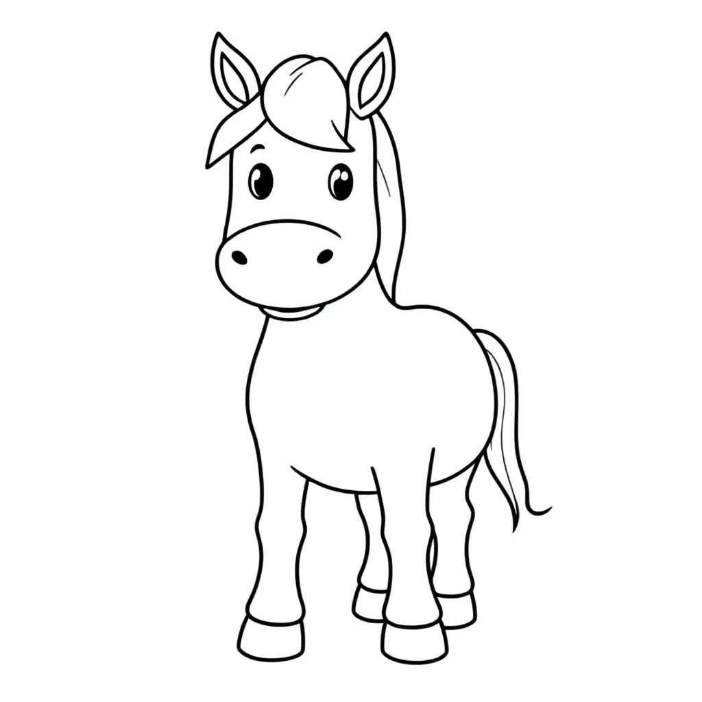 Paard kleurplaat voor kinderen