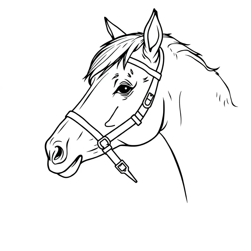 Paard Realistisch Equestrian Manen Elegant coloring page for children