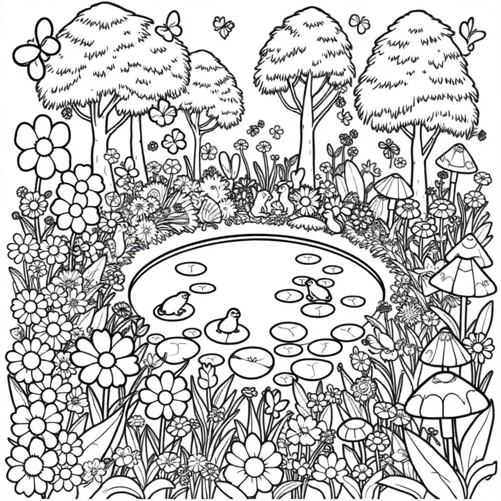 Paddenstoel coloring page for children