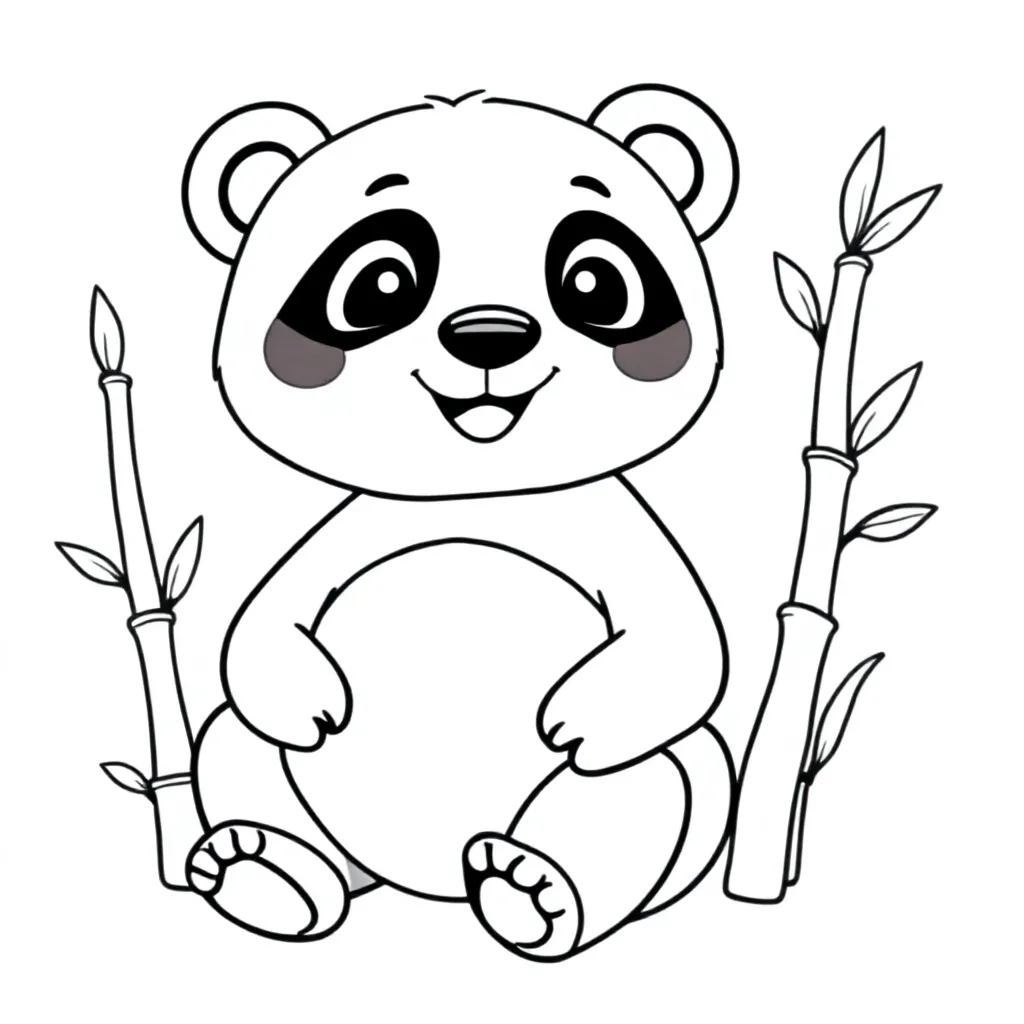 Panda coloring page for children