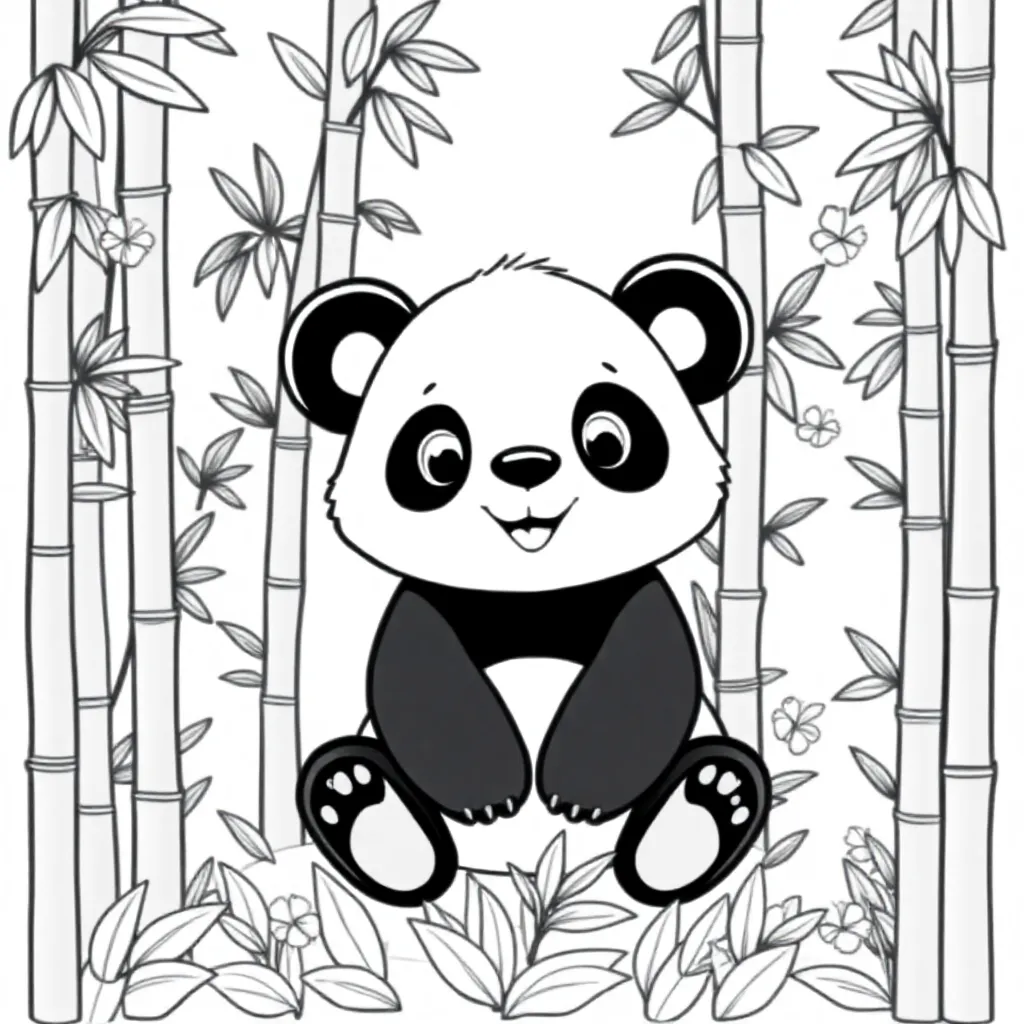 Panda coloring page for children