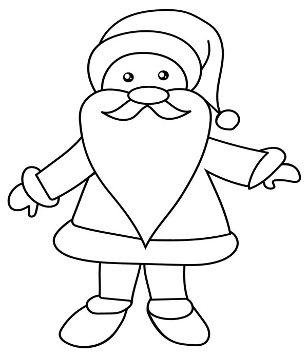 Papá Noel sencillo coloring page for children