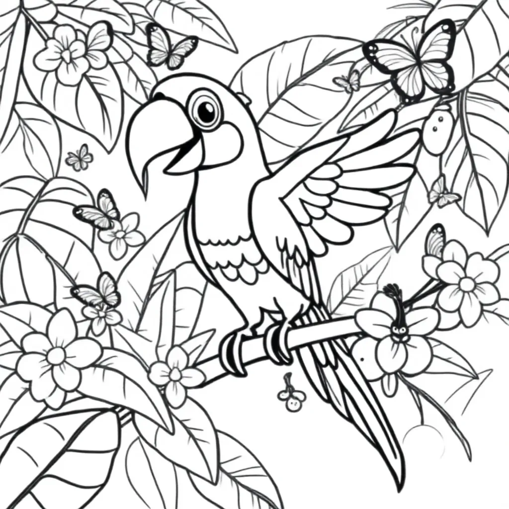 Papegaai coloring page for children