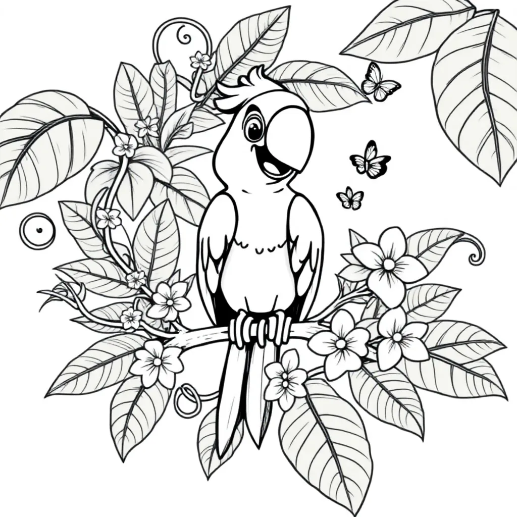 Papegaai coloring page for children