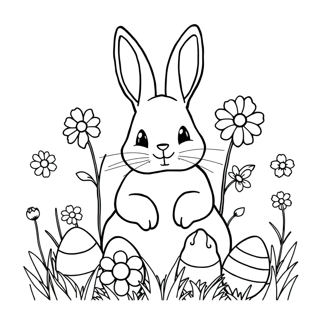 Pasen Ei Lente Vrolijk Gekleurd coloring page for children