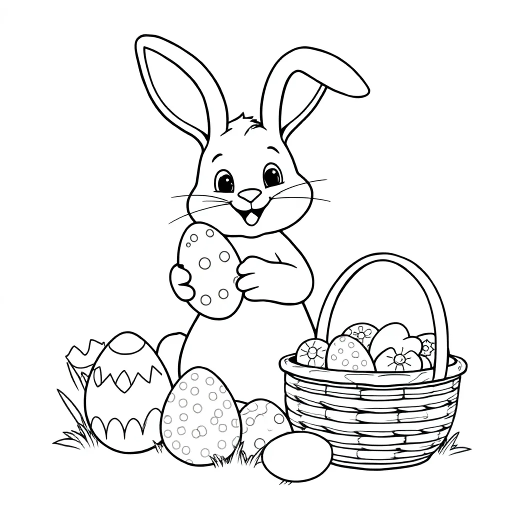 Pasen Met Paaseieren coloring page for children