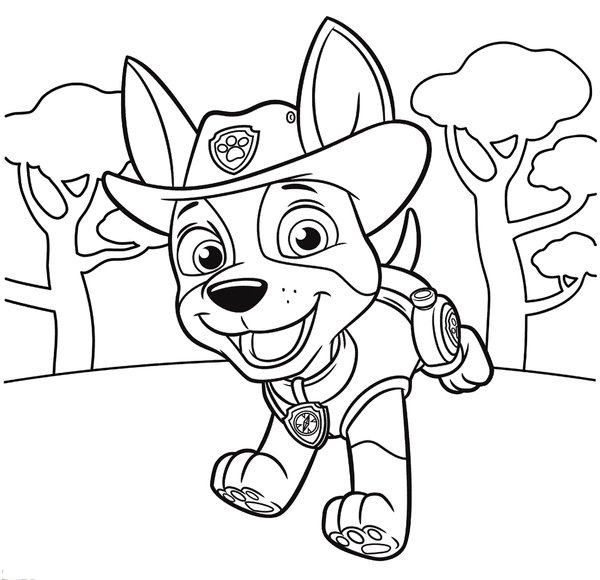 Pat Patrouille Tracker coloring page for children