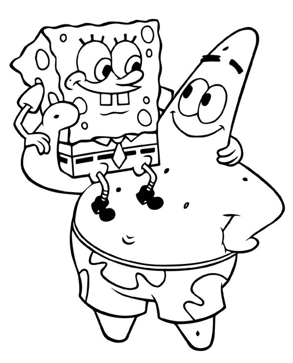 Patrick Tilt Spongebob coloring page for children
